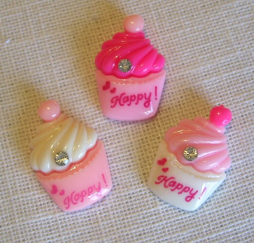 LOT de 3 EMBELLISSEMENTS en résine GÂTEAU CAKE MUFFIN ANNIVERSAIRE STRASS - Picture 4 of 7