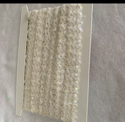 Wrights Embassy Sewing Co Quilt Bind Stretch Sequins 2''X3.5yd White  Holographic