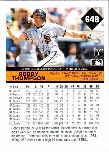 1992 Fleer Baseball - Pick Choose Your Cards #600-720 - Picture 95 of 239