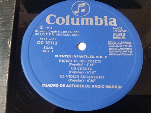 Cuentos Infantiles Vol 6 Musicos de Bremen Riquet 1976 - LP Vinilo 12" VG/VG - Bild 7 von 9