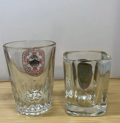 Shot Glass Boston University Unique Novelty Fraternity Bar Ware Lot Of 2 - Picture 4 of 16