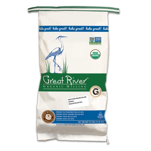 Great River Organic Milling, Oatmeal, Regular Rolled Oats, Organic, 25-Pounds...