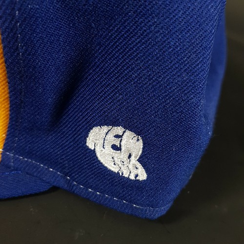 New Era blau und gelb 59Fifty Druckknopflasche Kappe - Milwaukee MLB - Bild 3 von 10