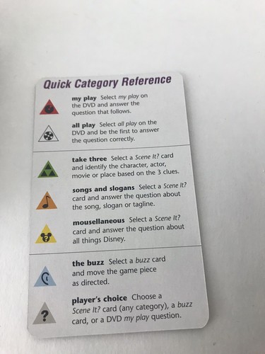 Used Disney Scene It DVD Game 1st Edition Replacement ~ Purple 109 Card W/ Instr - Picture 4 of 4