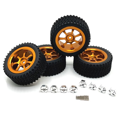Aluminum Wheel Tires for MJX 1/14 14301 14302 Wltoys 144001 144002 124007 RC Car - Picture 12 of 15