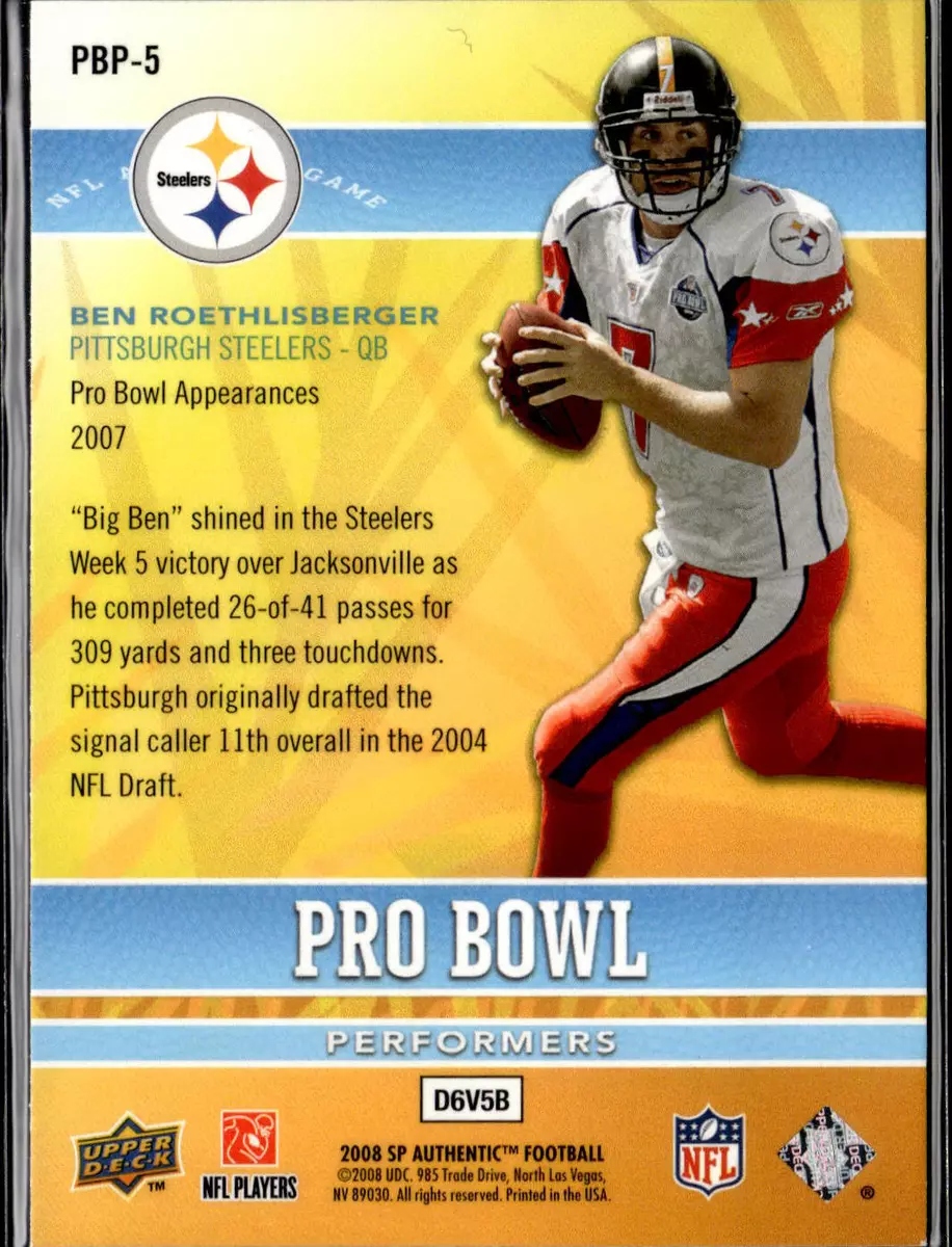 Ben roethlisberger top pro bowl jersey