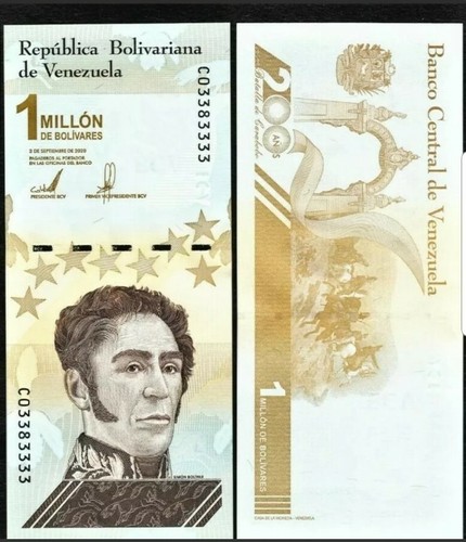 Venezuela 1 Million Bolivar x 10 pcs P-114, NEW UNC  Pristine  USA SELLER Set#1 - Picture 2 of 5