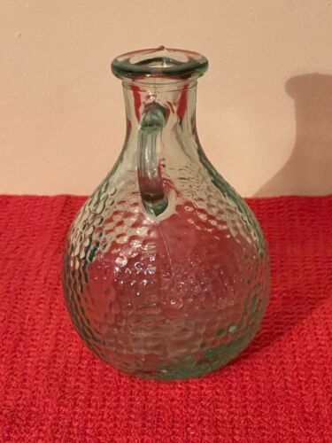 Vintage Small 6oz Canada Green Textured Glass Decanter Jug - Picture 2 of 4