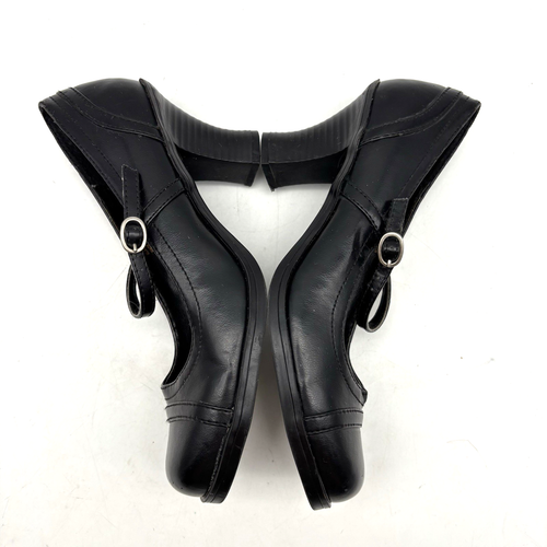 Vintage 90s Y2K Mudd 'LUSH' Black Faux Leather Chunky Block Heal Mary Janes 8M - Bild 13 von 15