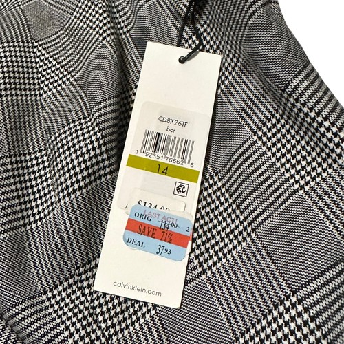 Vestido jersey Calvin Klein espalda blanco a cuadros botones delanteros para mujer 14 - Imagen 5 de 12