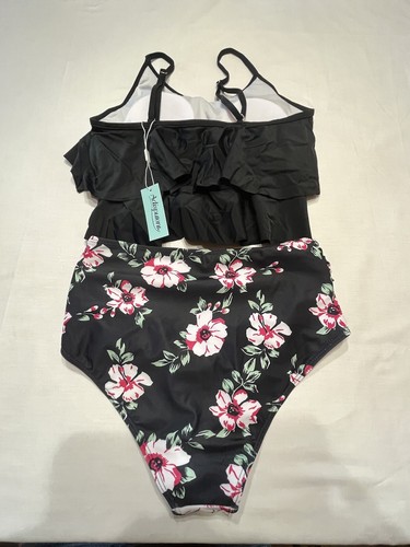 Adisputent Women’s High Waisted Bathing Suit Flounce Halter Bikini Two Piece Sm - Picture 3 of 7