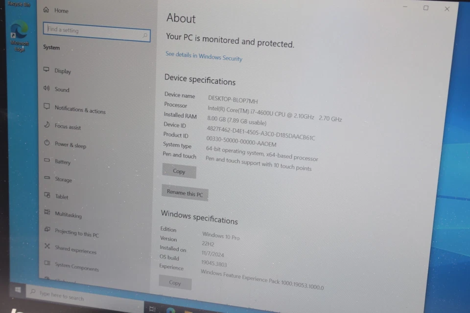 Lenovo ThinkPad Yoga S1 i7-4600U 8GB 240GB SSD Win10 Pro PANTALLA TÁCTIL BadBatt 086 Foto 2 de 4
