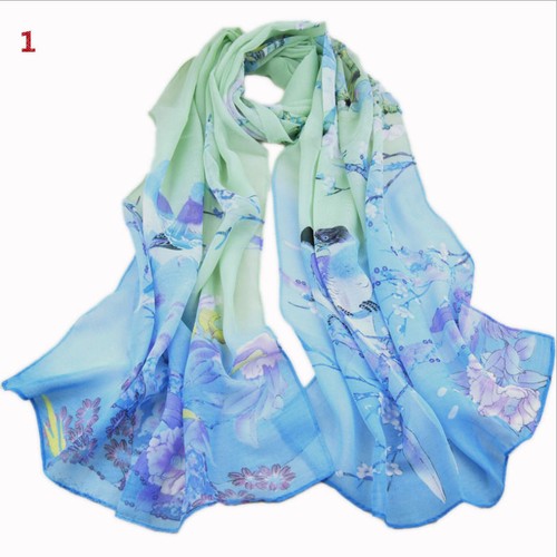 Damen Elster Chiffon Schal Strand Print Schal Sonnenschutz Schal Mehrfarbig 63 Zoll - Bild 2 von 21