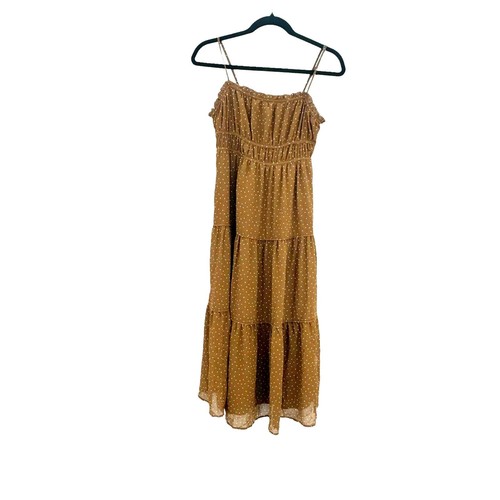 Madewell Sophia Cami Stufen Midikleid Punkte ärmellos braun/weiß Größe 2 Neu mit Etikett - Bild 4 von 12