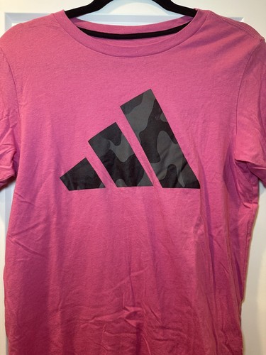 Adidas Youth Regular Fit Coupe Standard Large 14/16 Pink Short Sleeve T Shirt - Picture 2 of 12