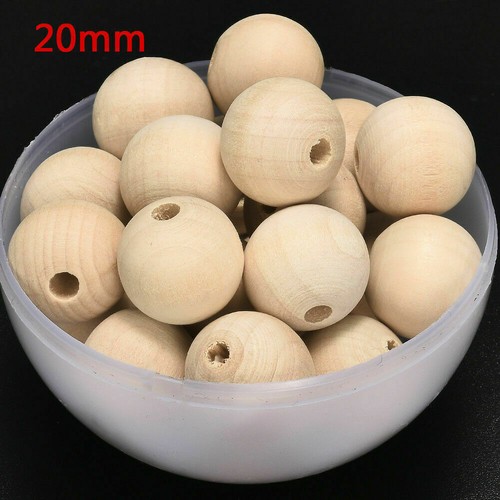 250Pcs Natural Unfinished Round Wooden Beads. 6mm, 8mm & 10mm. 20mm. Large hole. - Picture 16 of 16
