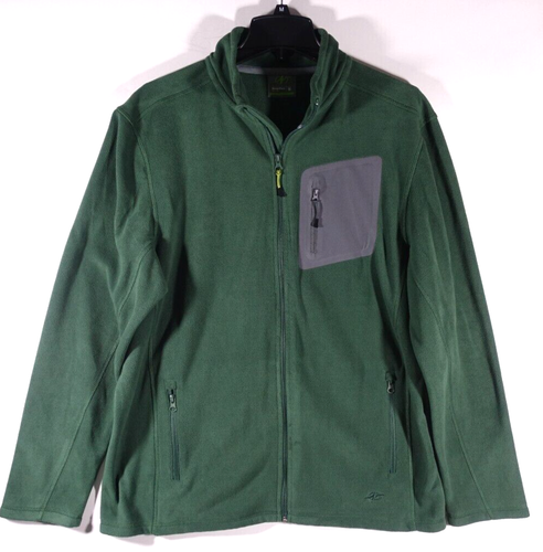 Nordic Track Fleece Jacket Men Medium Full Zip Zippered Pockets Green - 第 2/5 張圖片