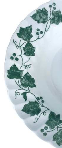 Churchill Staffordshire England VERDIGRIS Green Ivy Leaves Rimmed Soup Bowl - Picture 3 of 6