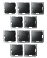 10Er Set Wechselschalter Mcpower Flair, 250V~/10A, Up, Matt Schwarz