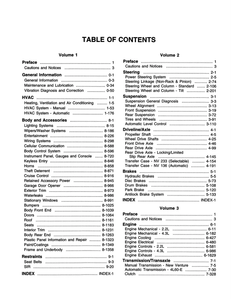 1998 雪佛兰和吉姆西 S/T 卡车维修手册 — 第 4/4 张图片