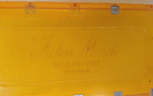 Vintage Orange Tidee Maid Rare Thread Box 14 Wooden Spools American Coats Clark - Picture 10 of 11