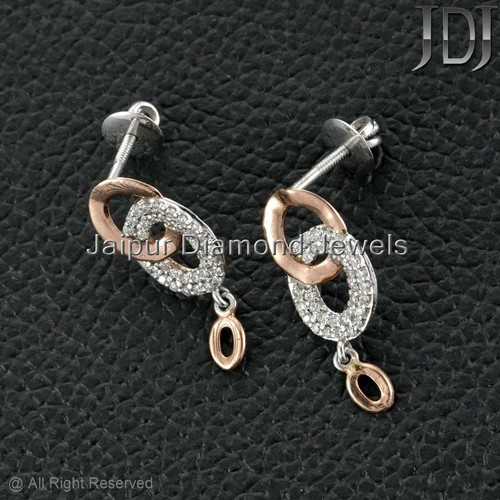14K Oro Rosa Natural Pavé Diamante Colgante Pendiente Navidad Regalo Joyería Set - Imagen 4 de 14
