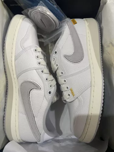 Nike AJKO 1 Low SP Lace Up Shoe Mens Size 7.5 DO8912-101 Union White Canvas