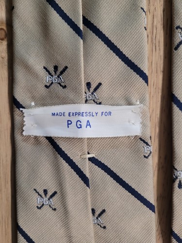 Seltener Fund! Krawatte Made Expressly For PGA Herren Beige & Navy Golf Sammlerstück - Bild 4 von 6