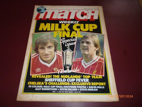 MATCH WEEKLY FOOTBALL MARCH 26 1983 LIVERPOOL v MANCHESTER UNITED MILK CUP FINAL - Picture 1 of 5