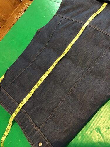 Vintage 70s Ski Levis Denim Puffer Vest sz S Orange Tag Down Filled Retro - Picture 10 of 15