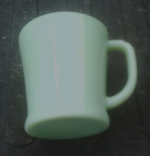 Vintage Jadeite green milk glass D handle restaurant oven ware cups mugs EUC - Picture 3 of 4