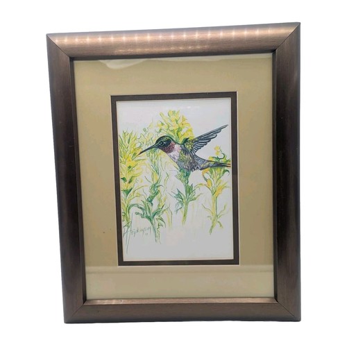 Two (2) Hummingbird Water Color Paintings Framed/Matted Artist Paul Hopkinson - Picture 3 of 10