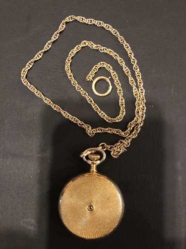 Swiss Arnex 12 Karat New17 Jewels Incabloc Plus Gold Chain Pocket Watch Unitas - Picture 3 of 13