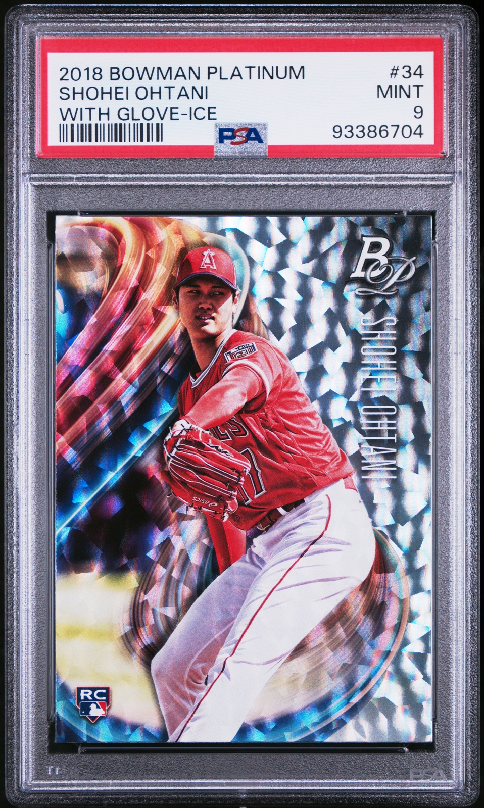 Shohei Ohtani 2018 Bowman Platinum #34 Ice (With Glove Shohei Ohtani 2018 Bowman Platinum #34 Ice (With Glove