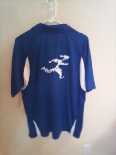 Asics POLO SHIRT Men's XL RESOLUTION Royal Blue/White 4301 Imprint IDAHO RUNNING - Picture 7 of 13