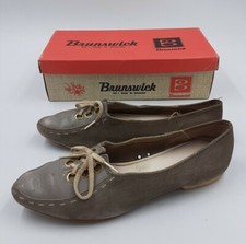 Brunswick Rare Vintage Ladies Bowling Shoes Flamingo Gray R.H. Slip-On Size 8