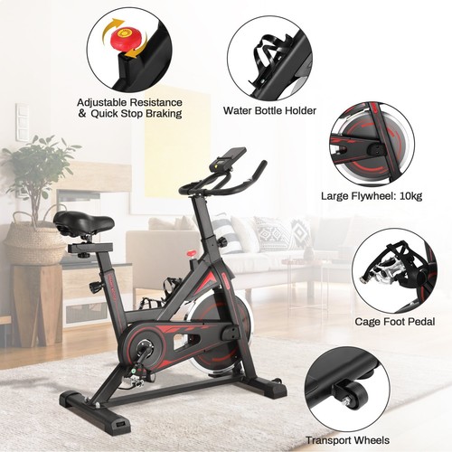 Heimtrainer LCD Indoor Cycling Fitness Bike Fahrrad Trimmrad Hometrainer 150 kg - Bild 5 von 9