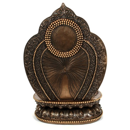 STATUA BUDDHA MEDICINA 11" bellissima icona buddista resina bronzo alta qualità NUOVA - Foto 8 di 9