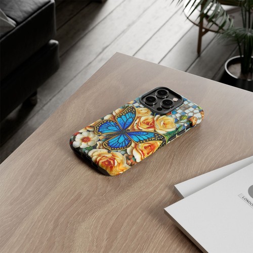 Blue Tough Case Butterfly Stained Glass Style iphone 16 15 14 13 S24 S23 S22 - 第 75/239 張圖片
