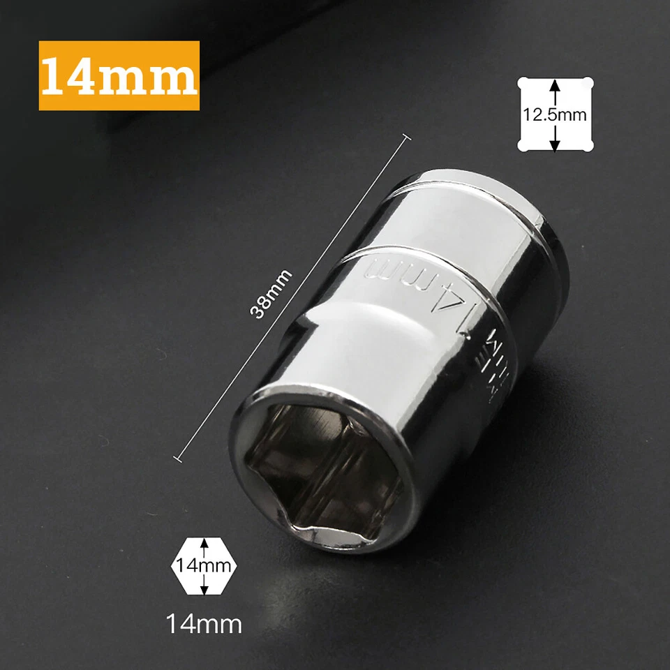 1/2" Drive 6 Point Shallow & Deep Metric Socket 8mm-32mm Standard Sockets Cr-v