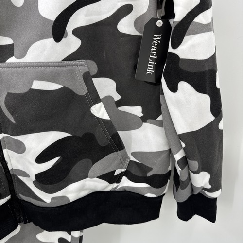Set aus grauem Camouflage Hoodie und Hose, Größe 3XL — Outfit im Militärstil - Bild 3 von 16