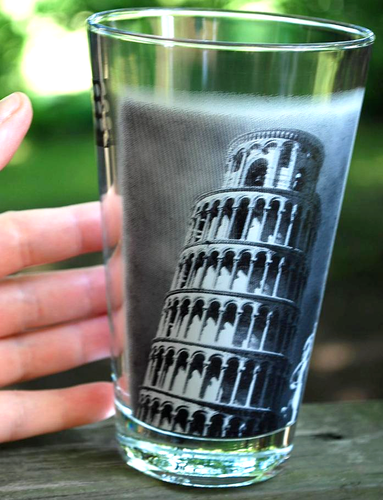 LEANING TOWER OF PISA Vintage CERVE Italy Tumbler Glass HIDDEN IMAGE INSIDE 5.5" eBay