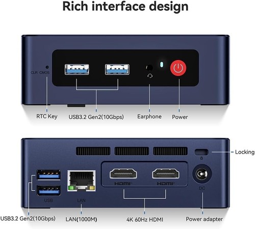 Versatile Mini PC - Alder Lake N100, 16GB RAM, 500GB SSD with Dual HDMI Output - Picture 9 of 11