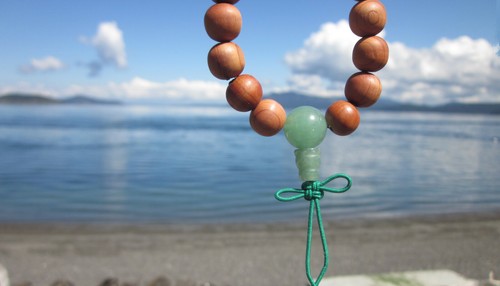 USA Seller Custom 10MM Fragrant Natural Cedar & Aventurine Buddhist Wrist Mala - Picture 6 of 11