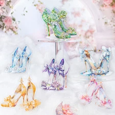 10Pcs Glitter Sticker Fantasy Crystal Shoes Scrapbook Stickers Journal Planner