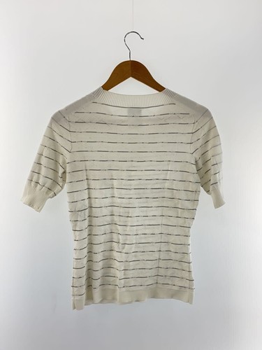 Authentic CHANEL Knit Sweater (Thin) Size: 38 Cotton White P47893K06108 - Picture 5 of 5