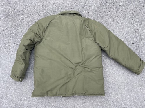 vintage Eddie Bauer goose down filled field jacket - sz L - green TALON coat - Picture 10 of 12