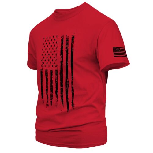 American USA Distressed Flag Short Sleeve T Shirt Patriotic Tee S - 3XL - Picture 9 of 16
