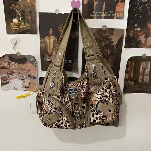 Angel Kiss Women Handbags Leopard Top-handle Satchel Dumpling Pack Shoulder Bag - Picture 11 of 25
