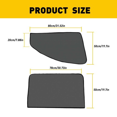 4X Magnetic Car Side Window Shade Front Rear Sun Cover Mesh Shield UV Protection - Picture 5 of 10